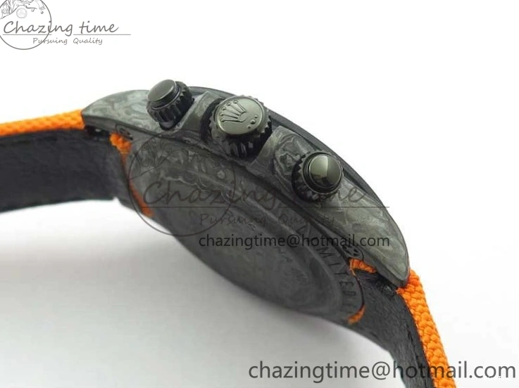 MiroTime 0321 Daytona DIW Carbon Noob 1:1 Best Edition Black Orange Dial on Orange Nylon Strap SA TopPick 2586